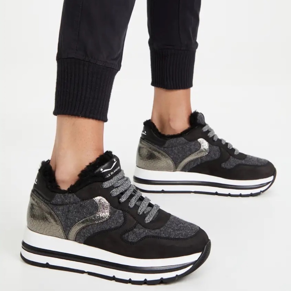 Voile Blanche Maran Shearling Platform Sneakers